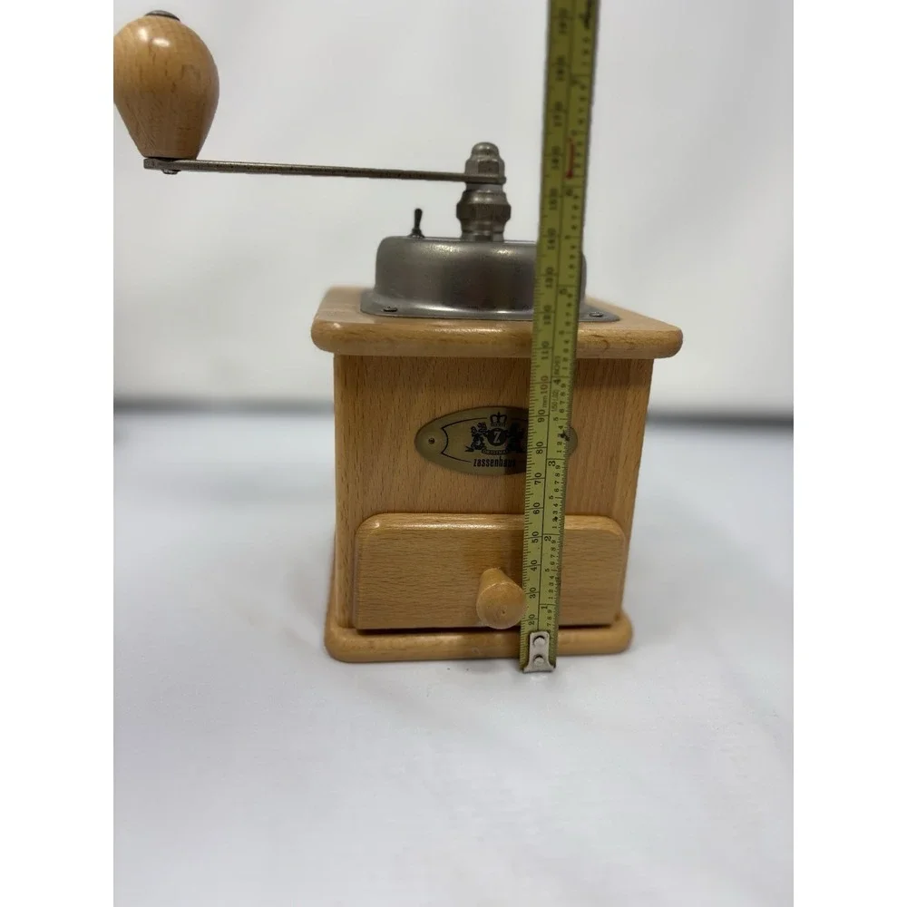Vintage West German Zassenhaus Coffee Grinder Hand Crank with Drawer Wood Box